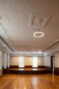 shot of the stage with ceiling details